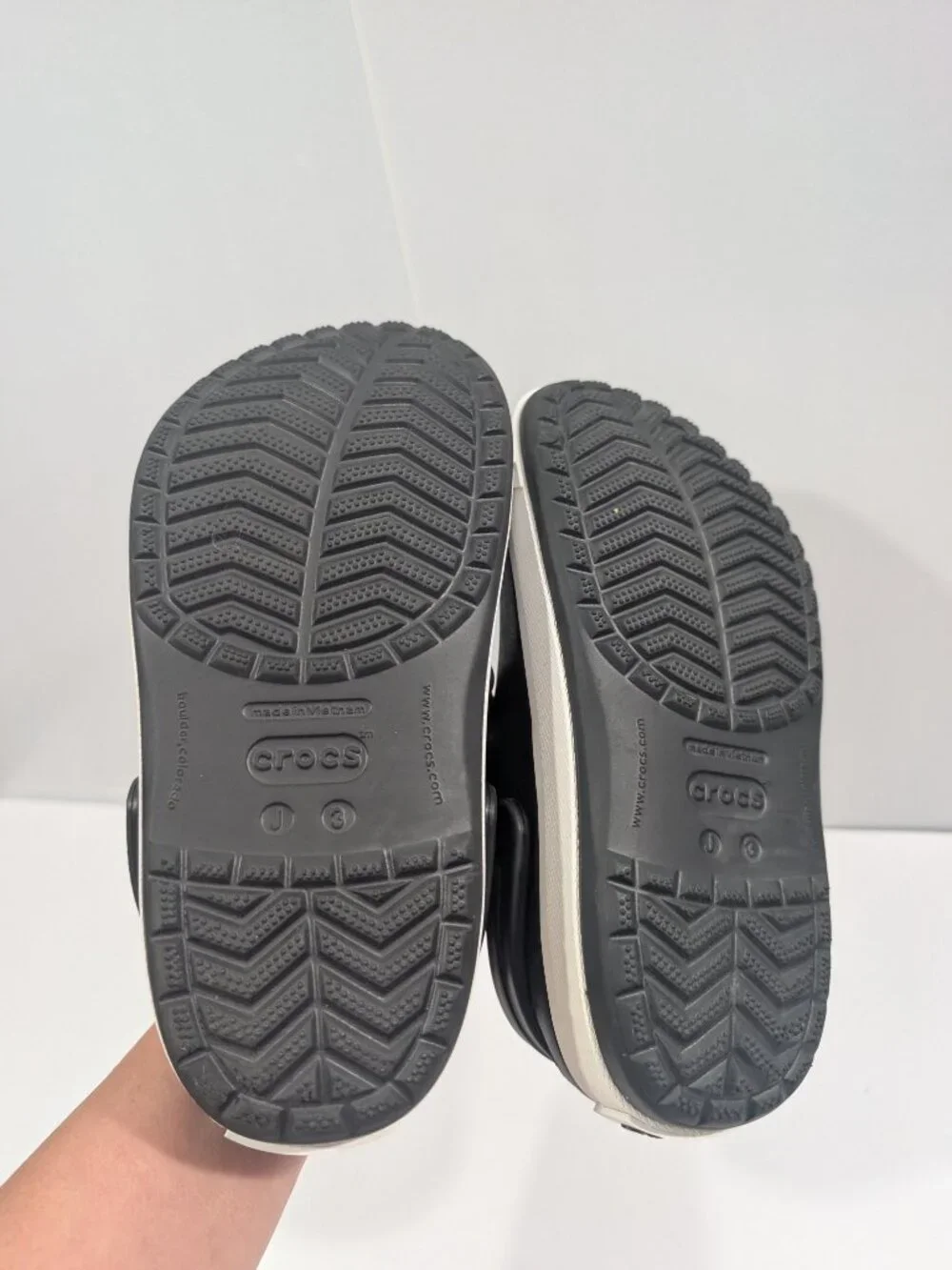 Crocs Kids Crocband Clog Black White Size Youth 3 Kids Slip On Shoes Comfort